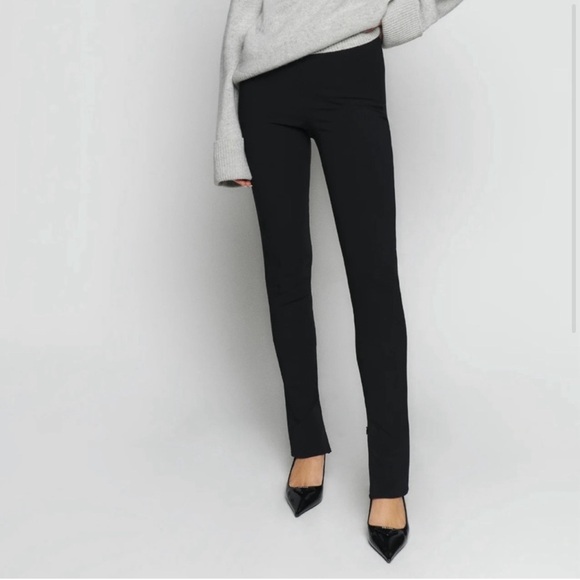 Reformation Graham pant, black high waist zipper hem pants, size XS - Picture 1 of 11